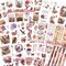 177 Pre-Cut Vintage Flower and Bird Scrapbook Sticker (Purple) 8.1 x 5.7 x 0.2 inches